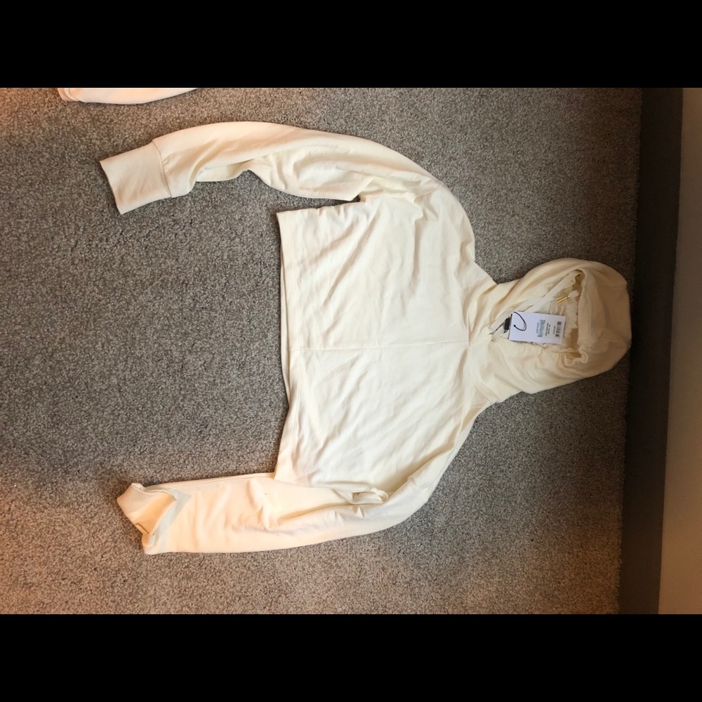 Whitney Simmons White Cropped Hoodie